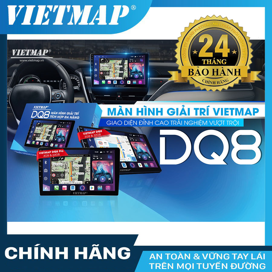 Màn hình android vietmap dq8 và dq8 pro cho các dòng xe ô tô + km camera hành trình v5 kèm sim 4g