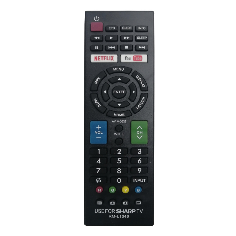 Điều Khiển tivi SHARP model RM-L1346 vào trực tiếp Youtube loại tem trắng