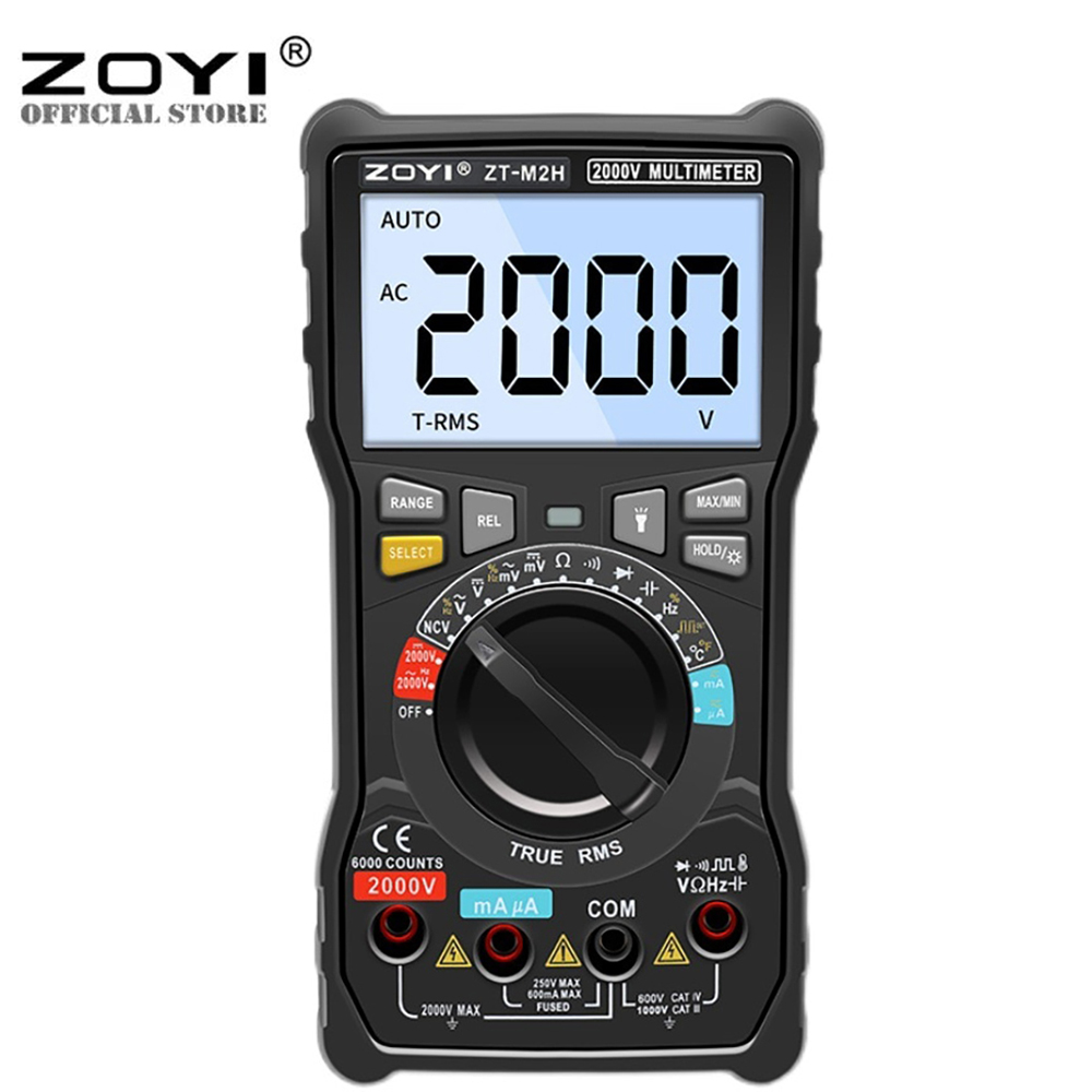 Đồng hồ đo điện kỹ thuật số zoyi zt-m2h thông minh chống cháy ac/dc 2kv điện áp cao đặc biệt máy đo điện dung