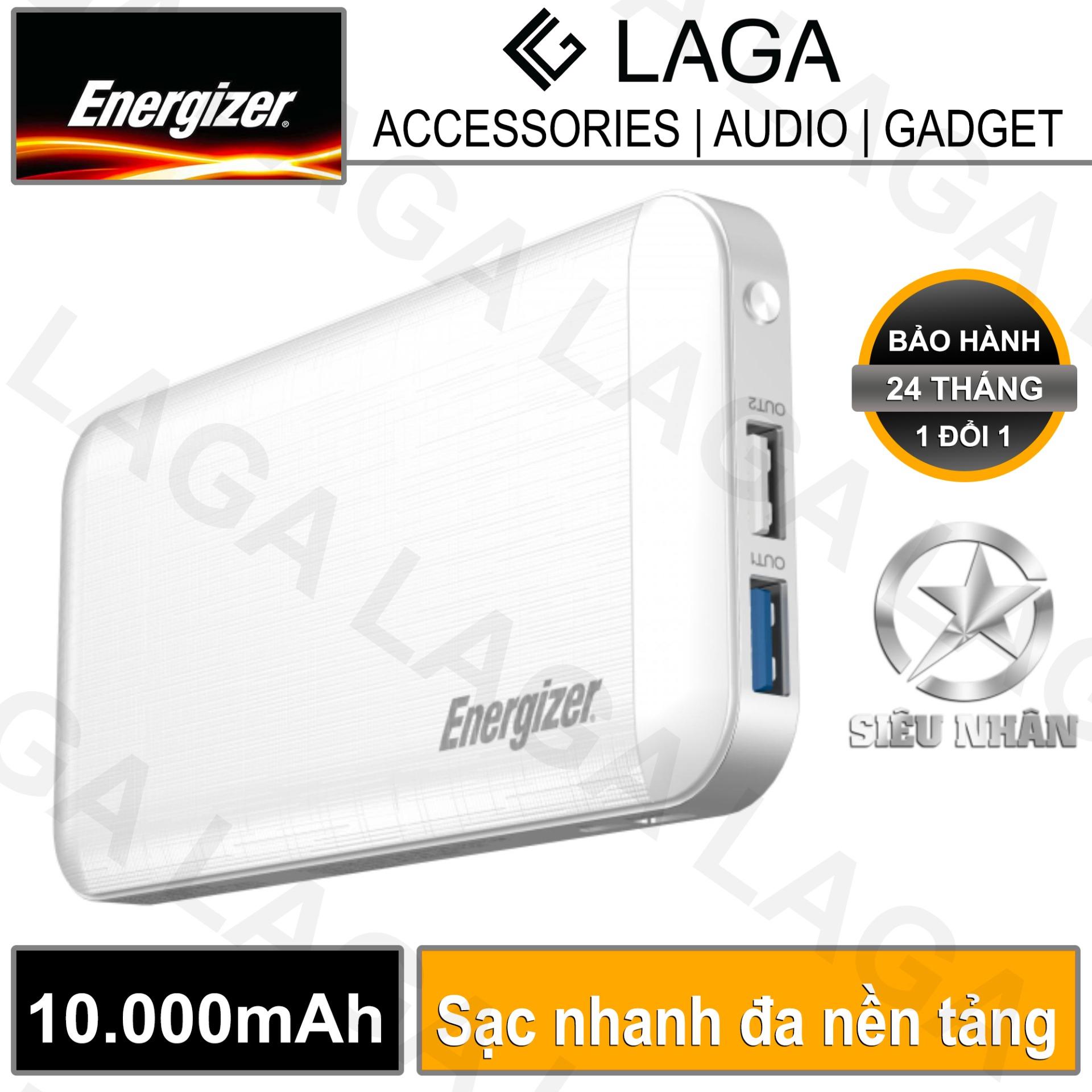 Pin sạc dự phòng energizer 10000mah pd 3.0 multi protocol fast charge usb type c - ue10030mp