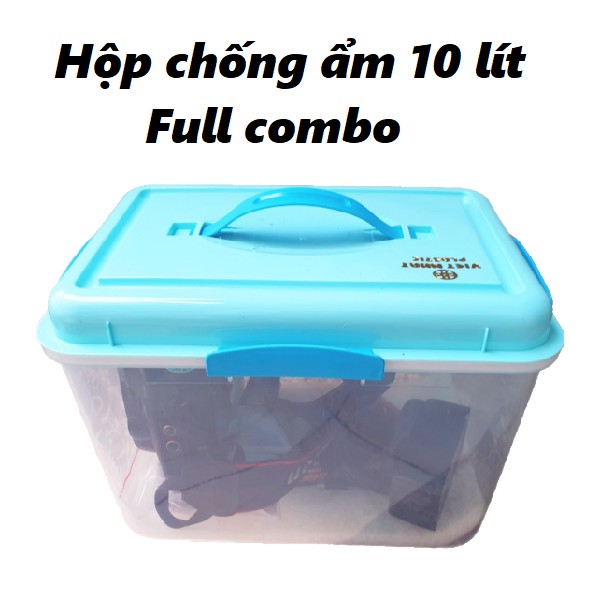 [HCM]Hộp chống ẩm 10 lít 4 khóa kèm phụ kiện cho máy ảnh
