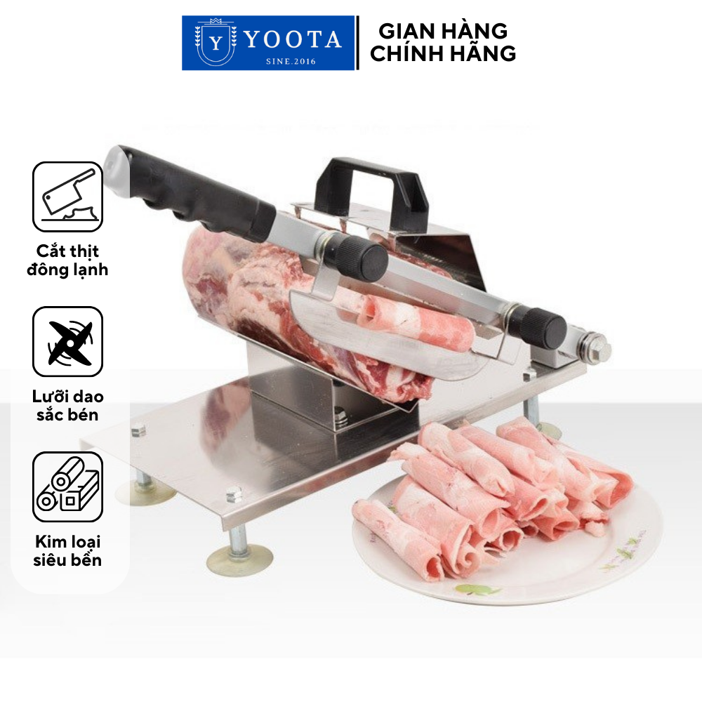 Máy Thái Thịt Đông Lạnh Cắt Rau Củ Quả, Dao Cắt Thịt Bàn Kim Loại Siêu Bền