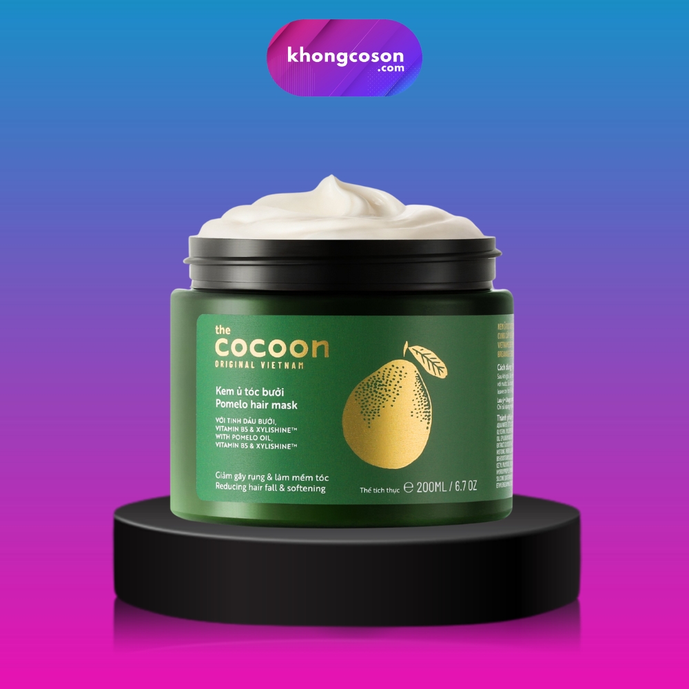 Kem ủ tóc bưởi cocoon vitamin b5 + tinh dầu bưởi giảm gãy rụng làm mềm tóc 200ml - khongcoson