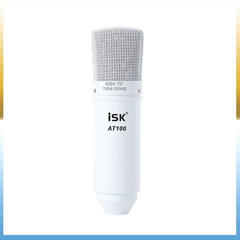 Bộ mic thu âm ISK at100 và bàn mixer F4 Bluetooth chân dây live stream