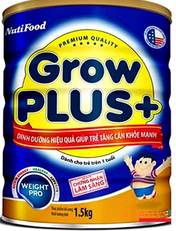 Sữa bột Nutifood Grow Plus + Tăng Cân 1.5kg (Xanh)