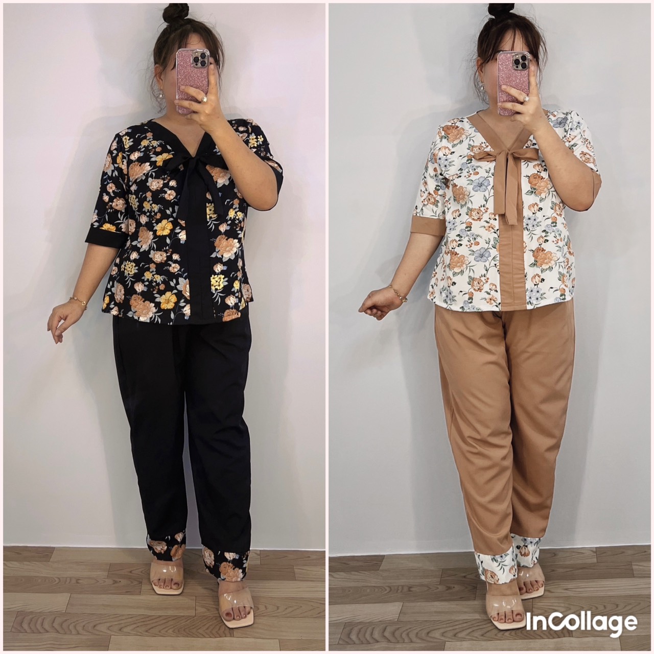Đồ lam hoa nơ cổ bigsize 68kg đến 95kg