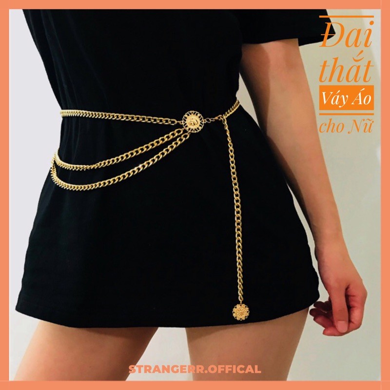 Đai Thắt Váy, Quần Nữ Bằng Kim Loại Dáng Dây Xích Bản Nhỏ Layer Nhiều Tầng - Thắt Lưng Hợp Kim Thời Trang Cá Tính, Sang Chảnh - Phụ Kiện Trang Sức Strangerr
