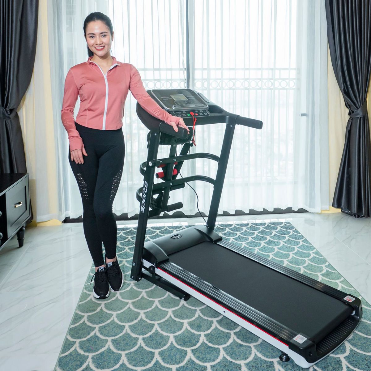 Máy chạy bộ điện đa năng Kore Sport 130 tốc độ 14km kèm máy đánh mỡ bụng tải trọng 110Kg, Máy chạy bộ điện tại nhà