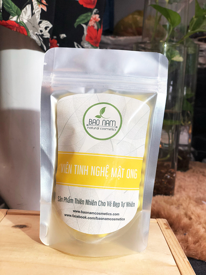 Viên Tinh bột nghệ mật ong 500g Bảo Nam làm đẹp tăng cường sức khỏe bổ máu phòng chống ung thư
