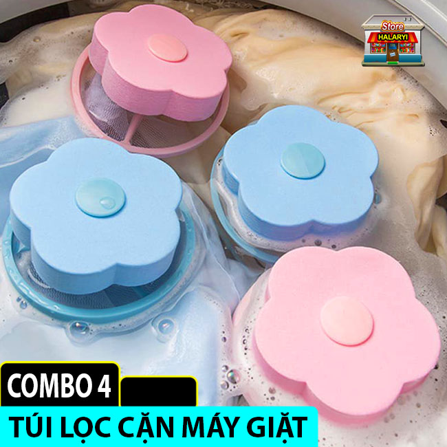 Combo 4 túi phao lọc cặn máy giặt - túi lọc cặn bẩn máy giặt, túi phao lọc cặn máy giặt, túi lọc máy giăt