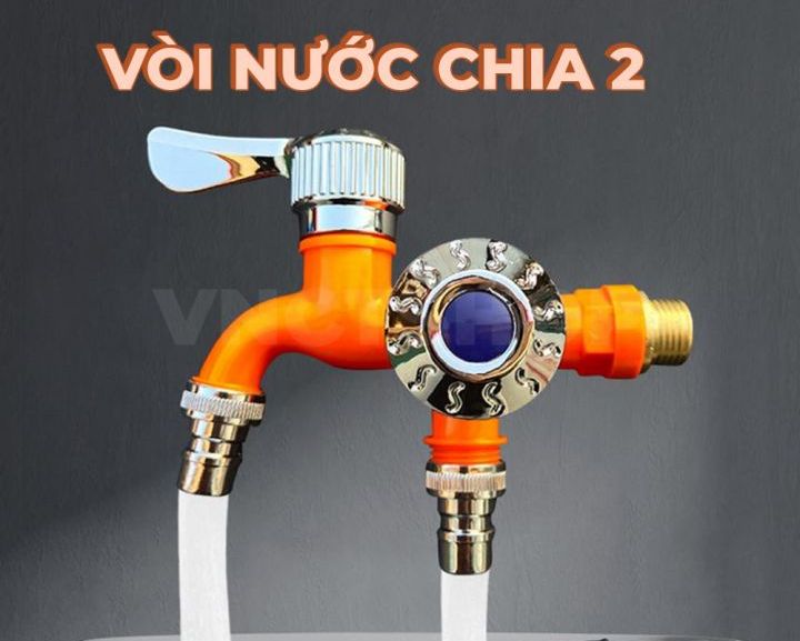 Vòi nước 2 đầu độc lập, đầu chia vòi nước thông minh, vòi nước đôi độc lập