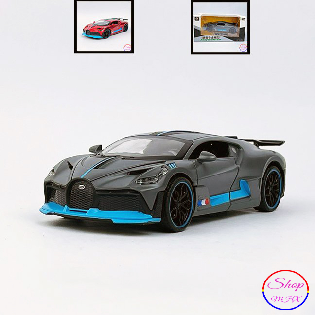 Xe mô hình sắt bugatti divo tặng kèm biển số tỉ lệ 1:32 hãng newao