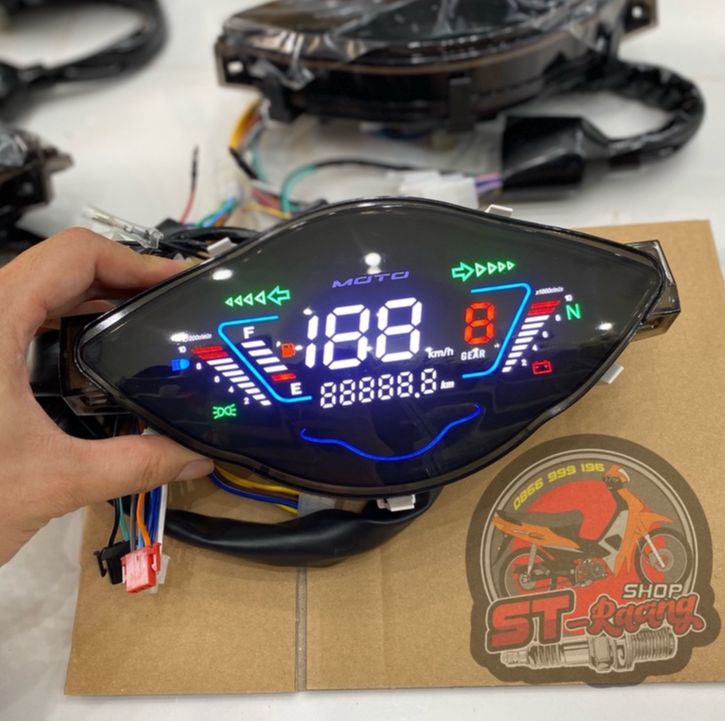 Đồng hồ điện tử 2022 PLUS gắn Wave Alpha 110/100/50cc, Wave S , Wave RS , Full Led LCD ..