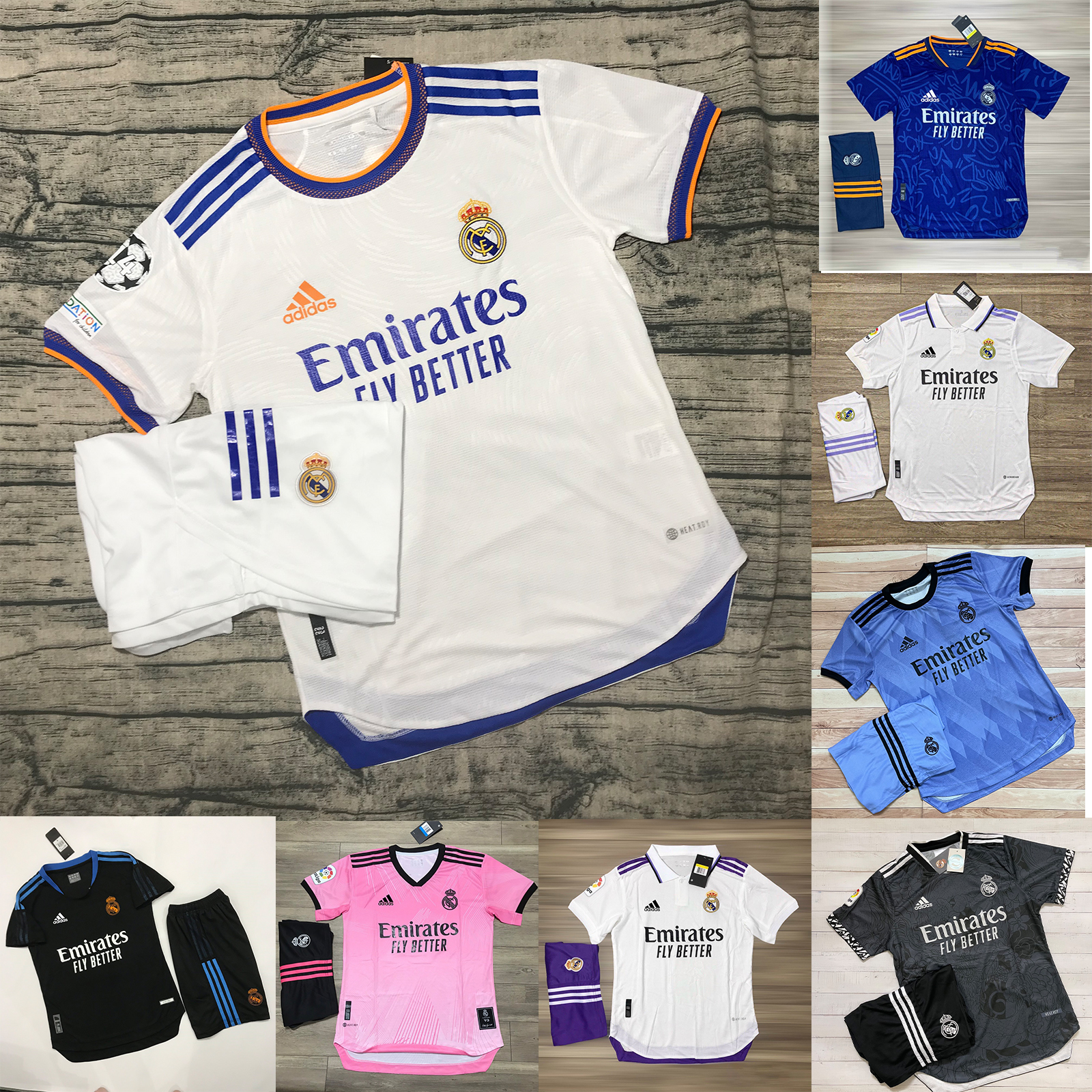 Áo quần bóng đá Câu Lạc Bộ Real Madrid -Trắng Mùa Giải Mới-Chất Polyeste Thái Cao Cấp-Mẫu Mùa Giải Mới- Siêu Thoáng,Siêu Bền,Thoáng mát