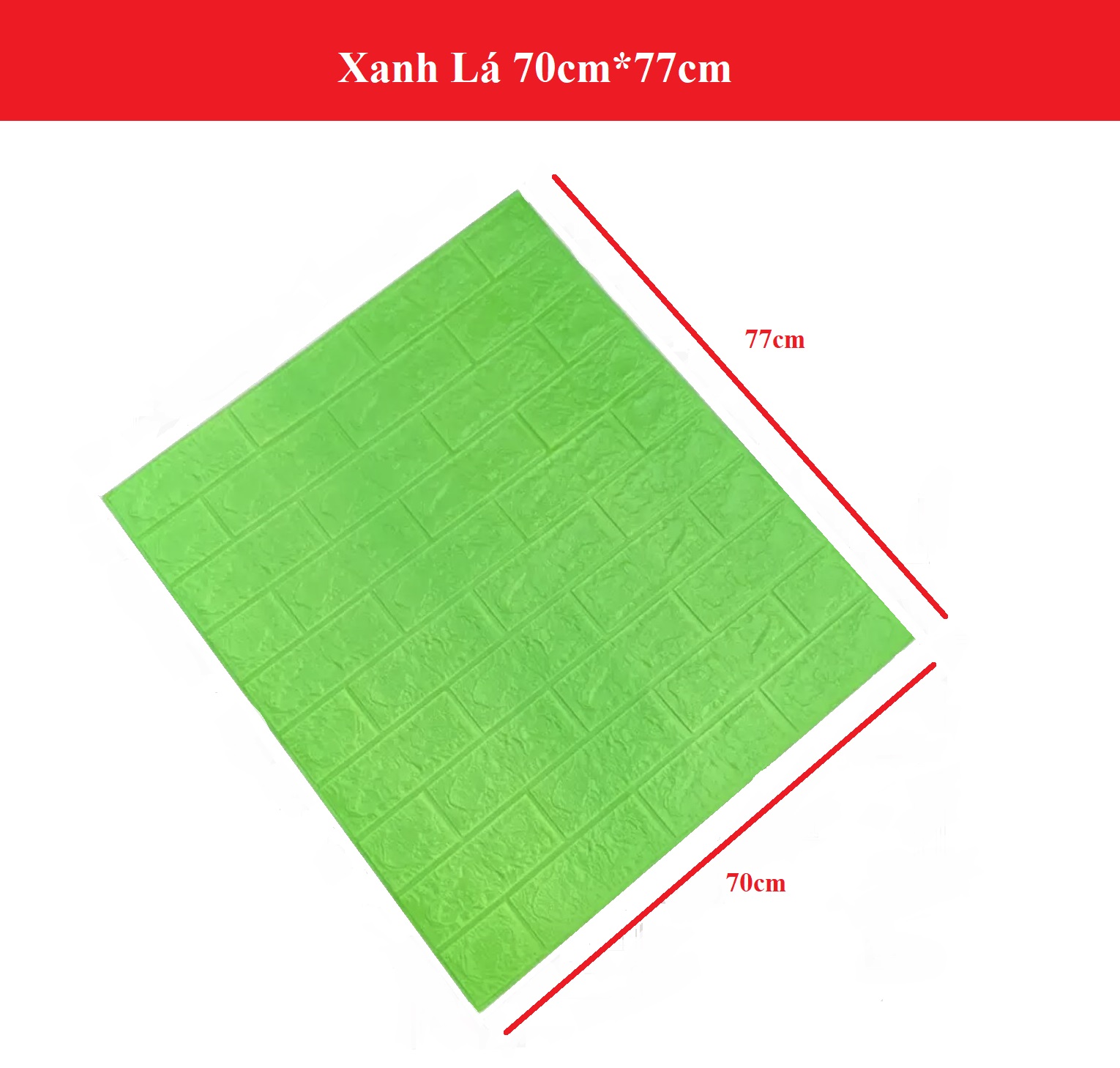 Tấm Xốp giả gạch màu xanh lá 3D dán tường,rang trí nhà giá rẻ, xốp dán tường phòng ngủ-phòng khách đẹp, tấm dán tường 3d