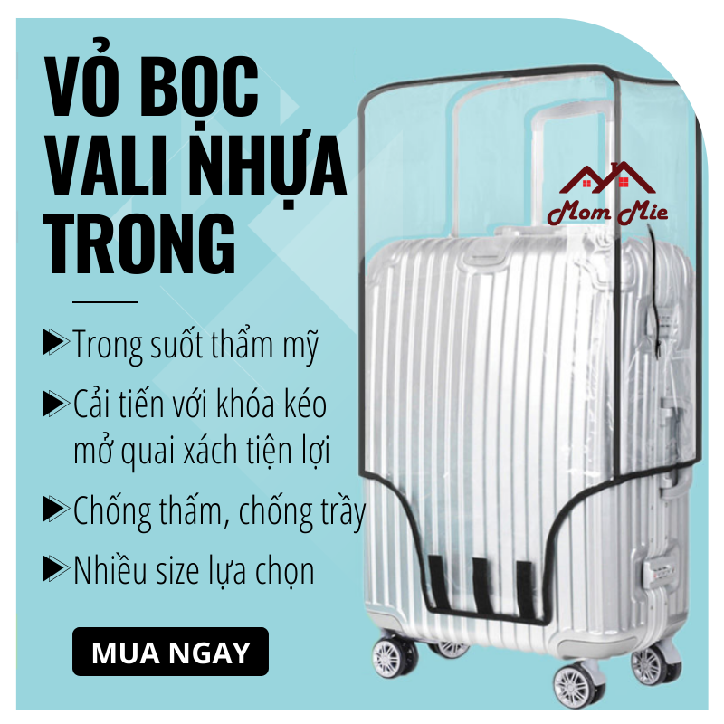 Túi bọc vali trong suốt - vỏ trùm vali bảo vệ chống trầy nhựa trong, bao trùm vali - M130