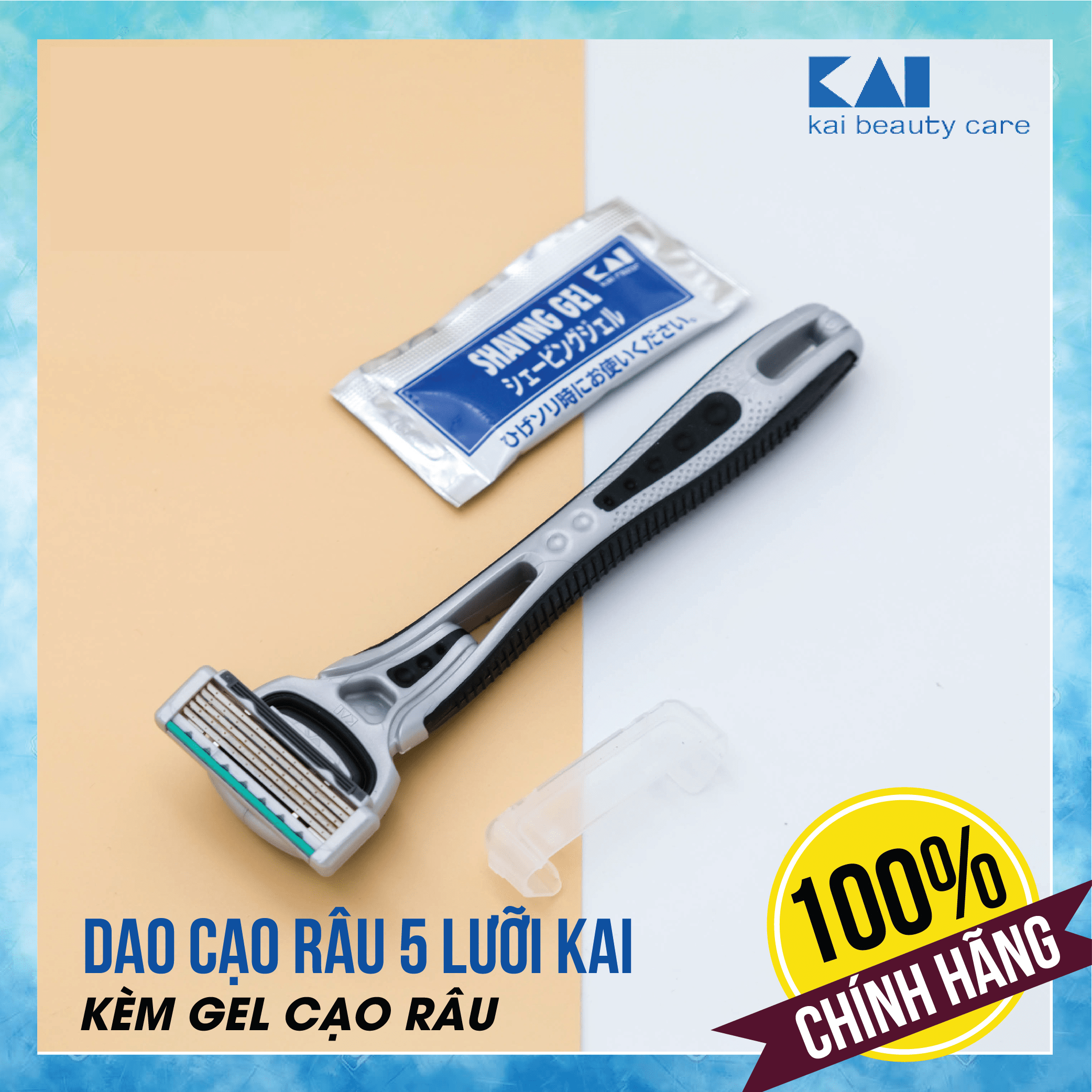 Dao cạo râu cao cấp Nhật 5 lưỡi KAI Ifit (kèm gel cạo râu)
