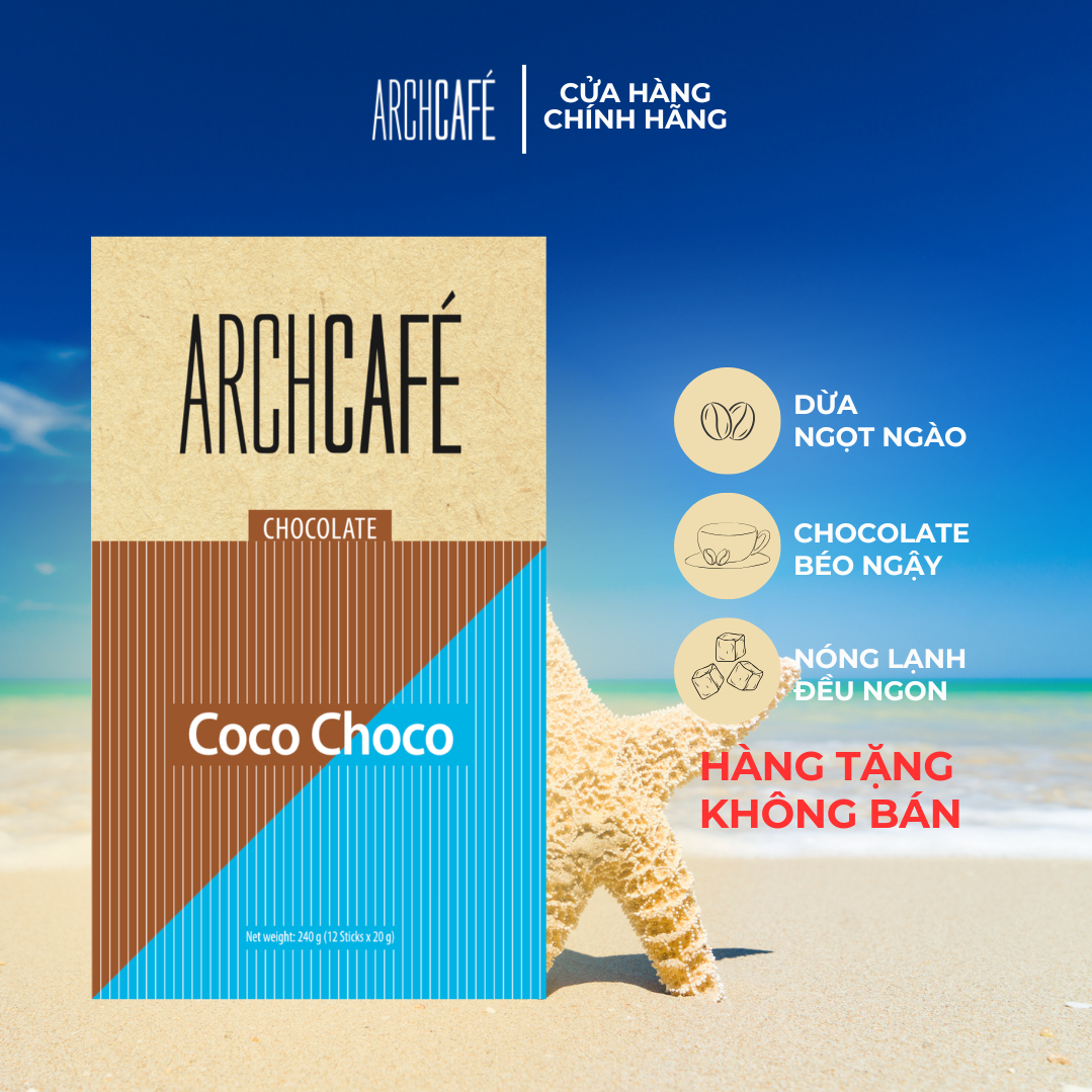 [Hàng tặng không bán] Chocolate Dừa - Sô cô la hoà tan Archcafe (hộp 12 gói x 20g)