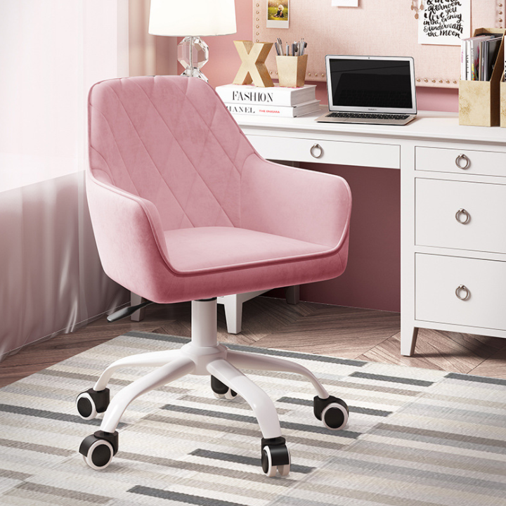 [Hàng Mới] Ghế Xoay Văn Phòng Phong Cách Bắc Âu Xoay 360 Bọc Nhung