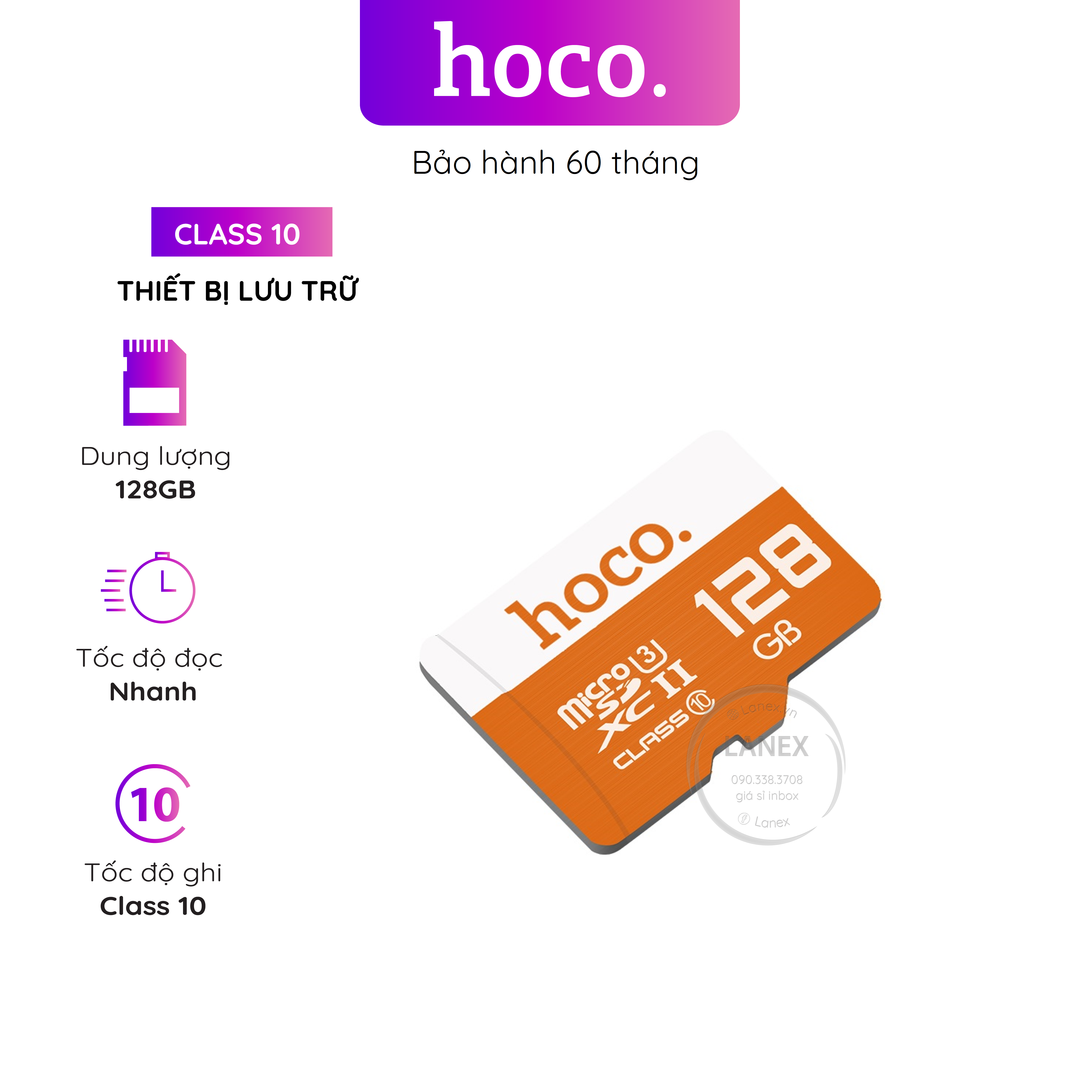 Thiết bị lưu trữ hoco thẻ nhớ micro sd class 10 đủ dung lượng chuyên dụng cho camera và điện thoại