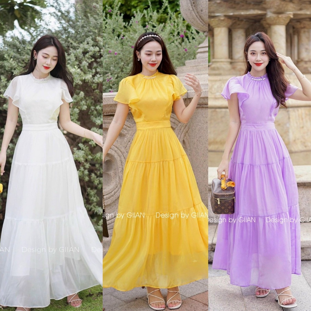 Đầm váy nữ maxi tầng bồng bềnh, nhẹ nhàng dành cho các đi du lịch, đi biển siêu xinh