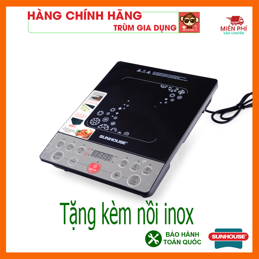 Bếp từ đơn sunhouse SHD6152 phím cơ công suất 2000W bảo hành 1 năm trên toàn quốc