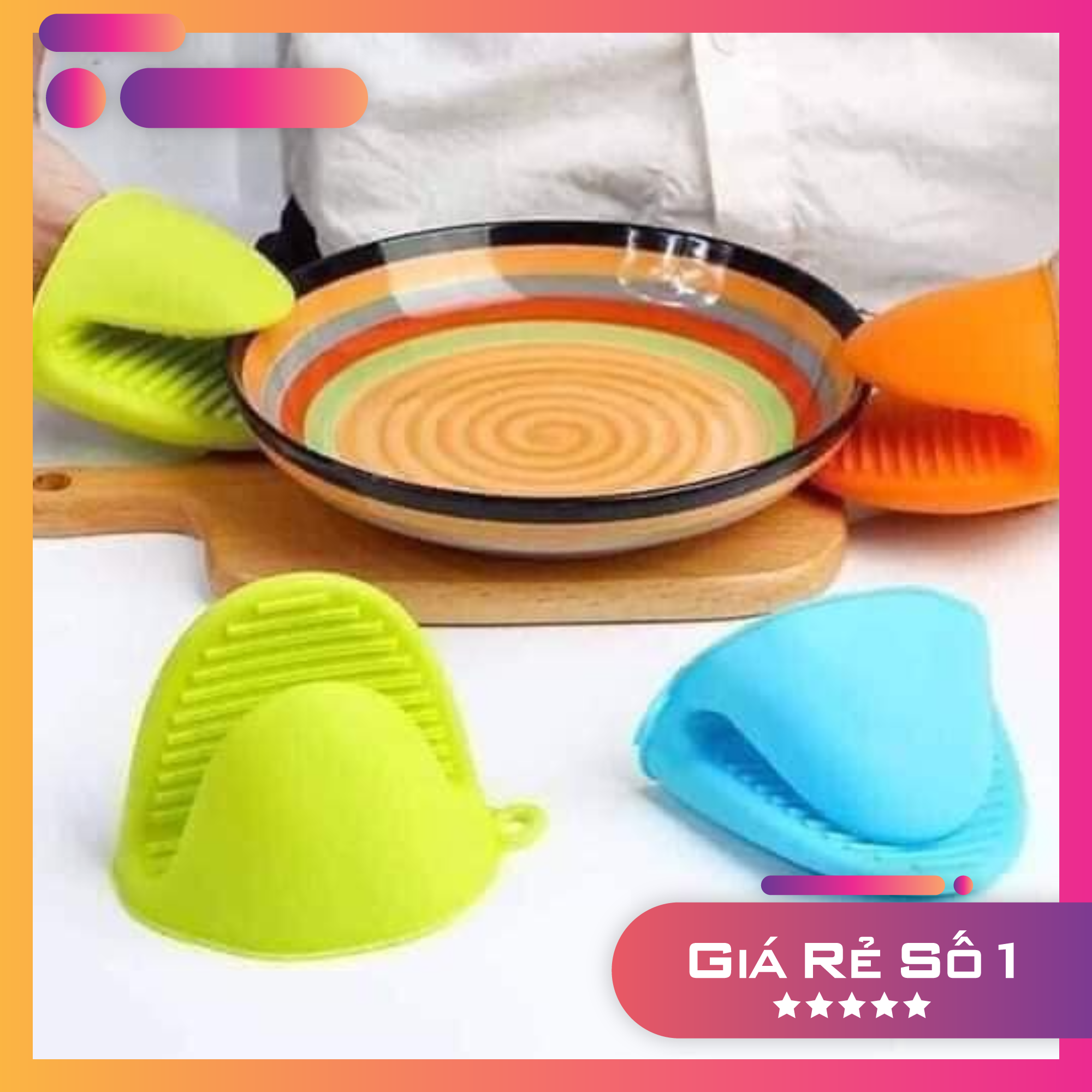 Combo 2 Cái Lót Nồi Silicon, Chống Nóng, Chịu Nhiệt, Thiết Kế Ôm Sát Tay Dễ Sử Dụng, TITM25