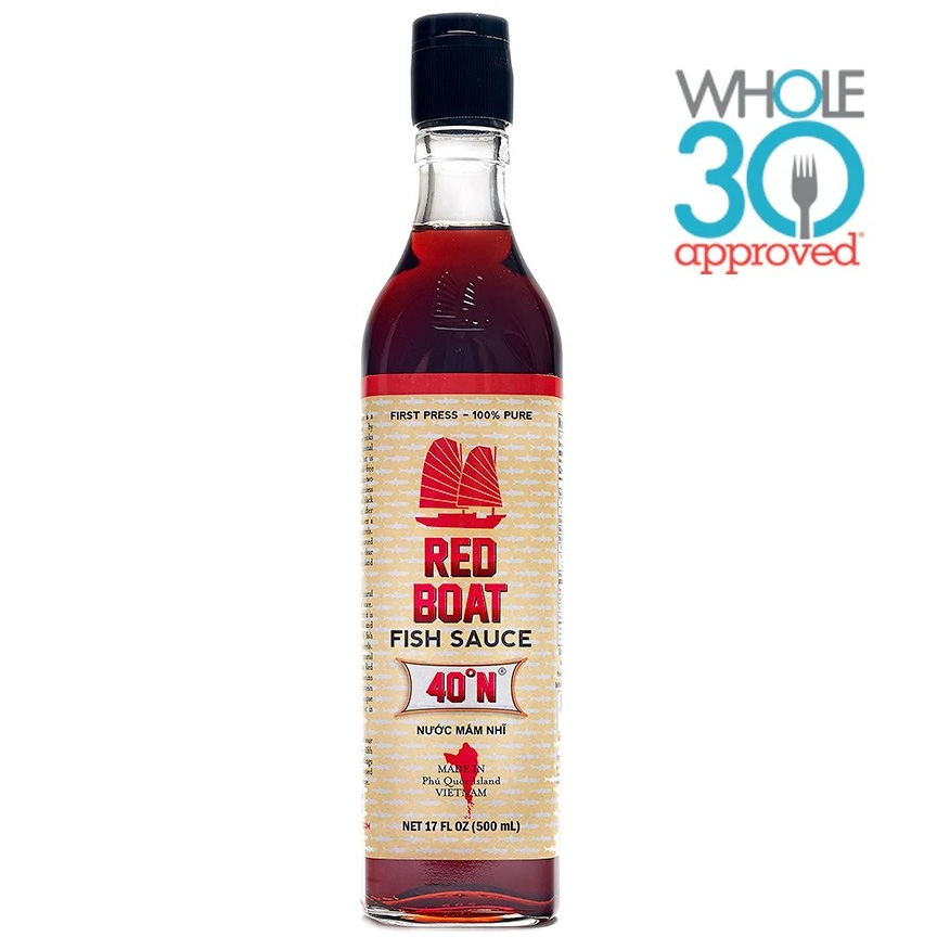 Nước mắm Red Boat: Nước mắm nhĩ cá cơm Phú Quốc 40N độ đạm tự nhiên - Chai 500ml