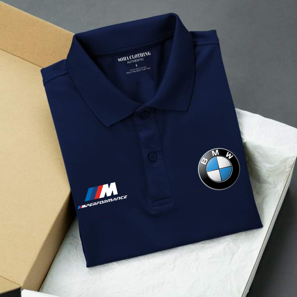 Áo polo nam  cotton SOHA CLOTHING form slimfit, áo logo xe hơi BMW, chất liệu thoáng mát, mềm mại, thấm hút mồ hôi tốt | PLmec - 2