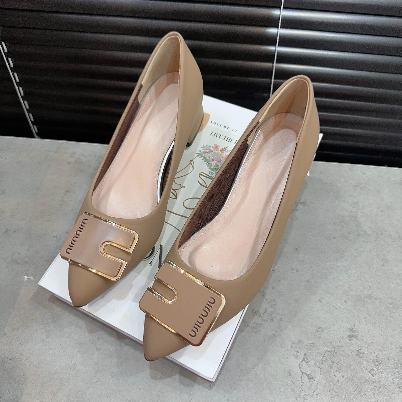 Giày búp bê cao gót mũi nhọn - 3 phân 5 phân