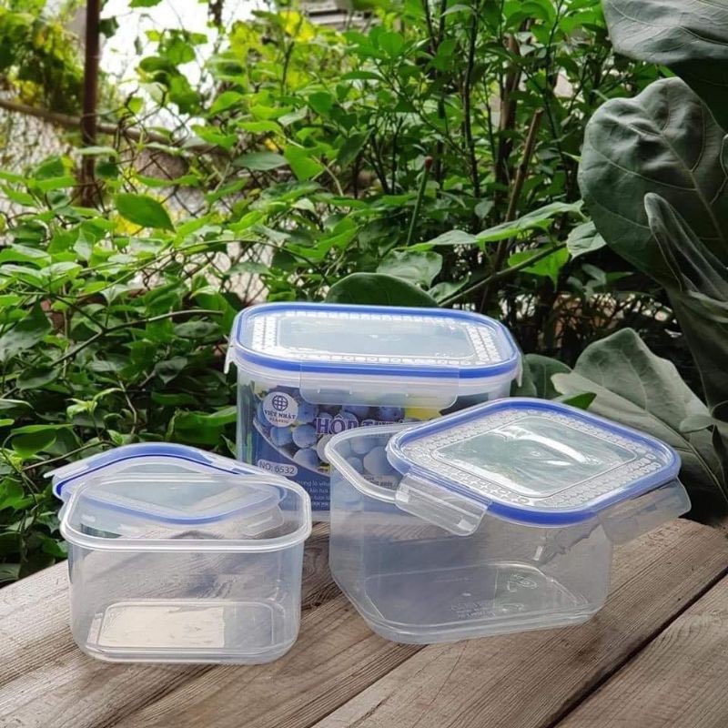 Bộ 3 hộp nhựa đựng thực phẩm Việt Nhật 6532, hàng chính hãng