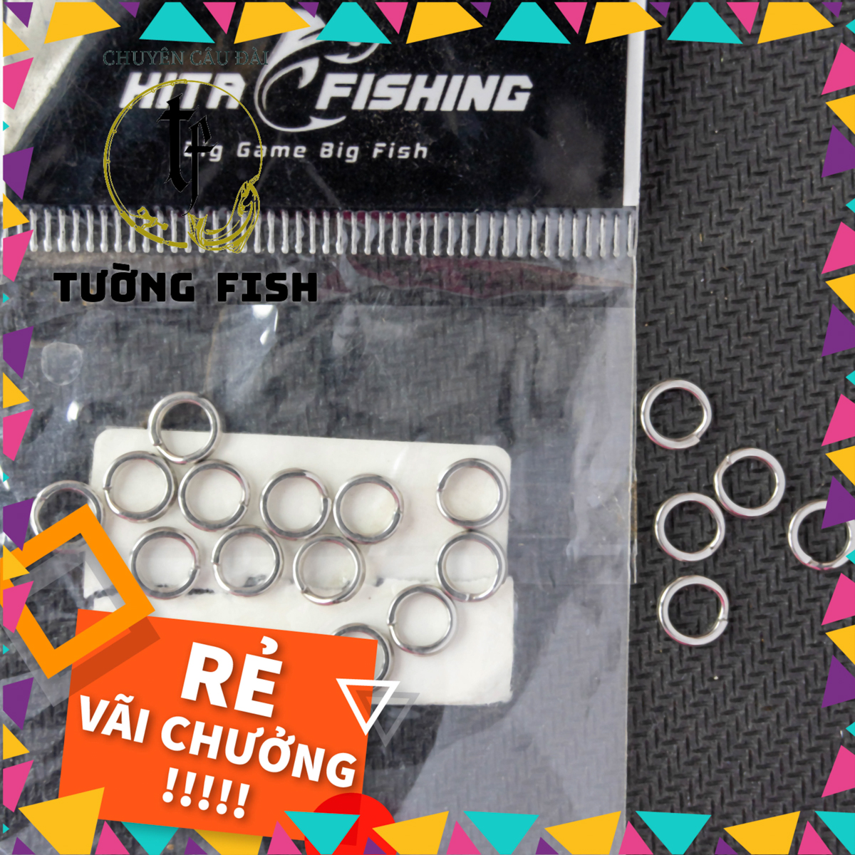 Ring lắp mồi giả , khoen tròn gắn lưỡi mồi giả câu lure