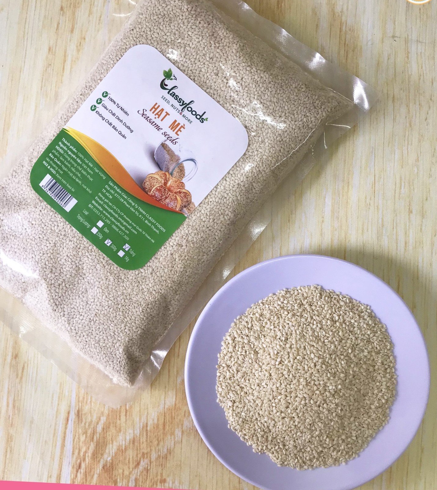 Hạt mè trắng tách vỏ VN loại 1 Kg