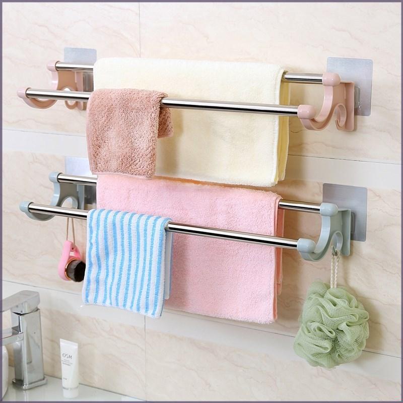 ( HÀNG CHẤT LƯỢNG ) GIÁ TREO KHĂN NHÀ TẮM NHÀ BẾP 2 TẦNG KHÔNG CẦN KHOAN VÍT - THANH INOX GẮN TƯỜNG TREO QUẦN ÁO, ĐỒ DÙNG PHÒNG TẮM PHÒNG KHÁCH CAO CẤP - CHỊU LỰC, CHỊU NHIỆT, KHÔNG GỈ, XÀI CỰC BỀN