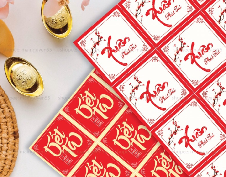 Combo 30 tem tết, tem chúc mừng năm mới.