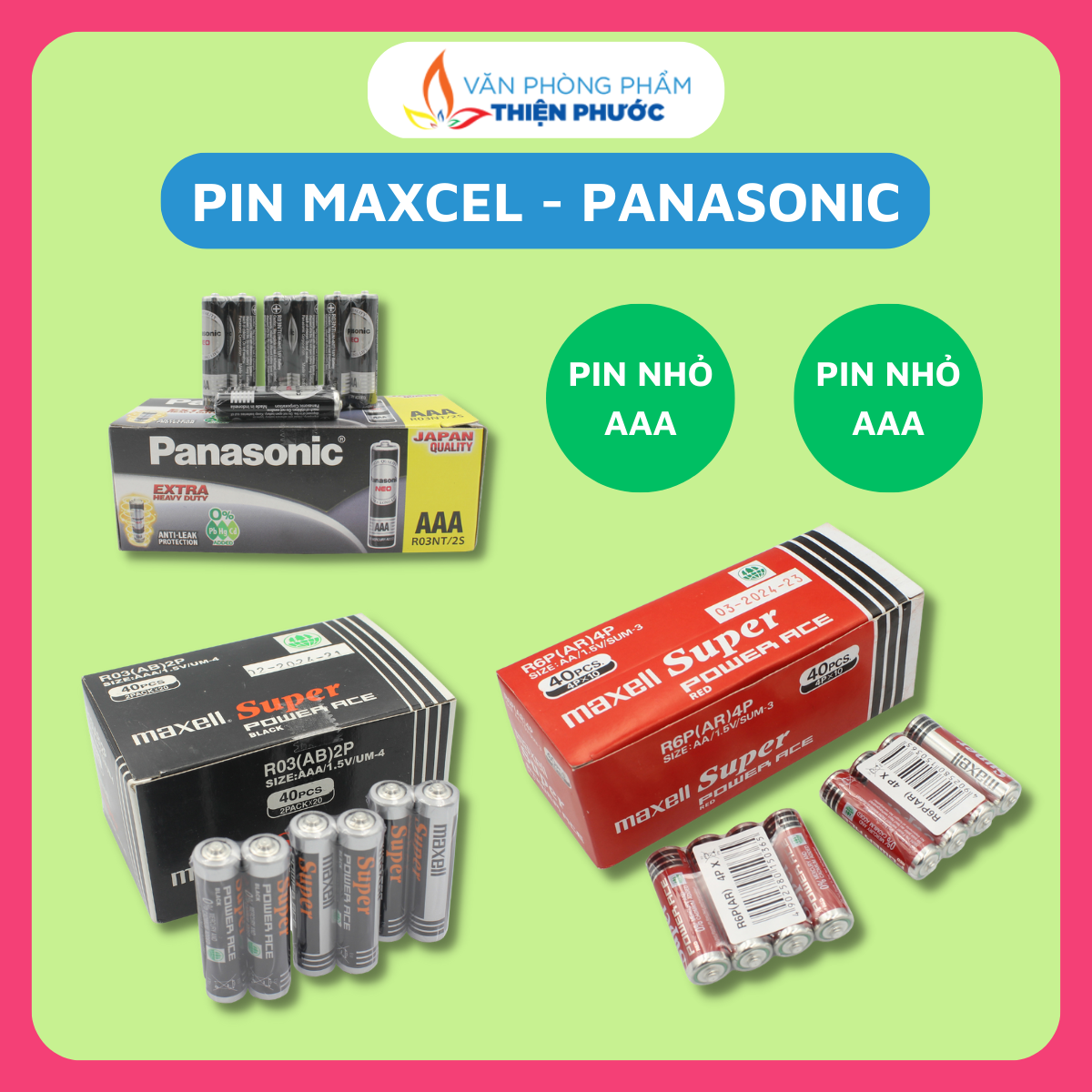 Pin maxell aa - aaa vỉ 4 viên thiện phước