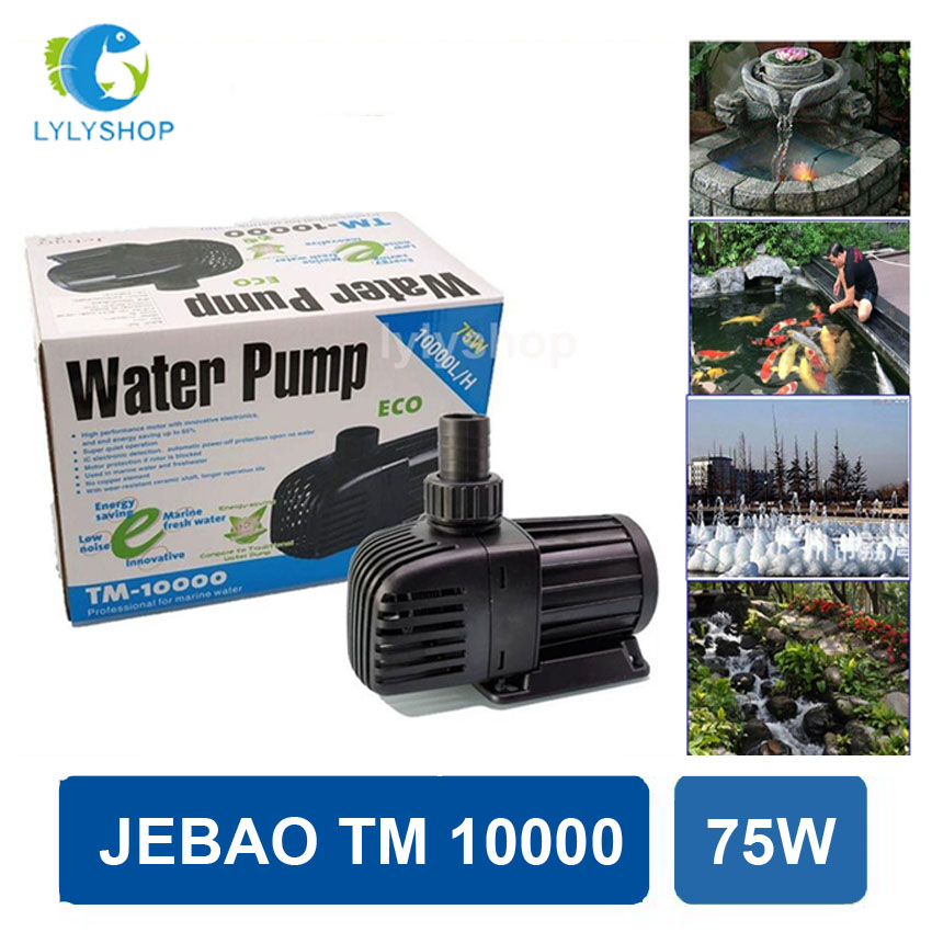 Máy bơm nước jebao tm10000 75w - 10000l/h cao cấp dùng bơm lọc nước hồ bể cá cảnh, hồ koi, hòn non bộ. bh uy tín