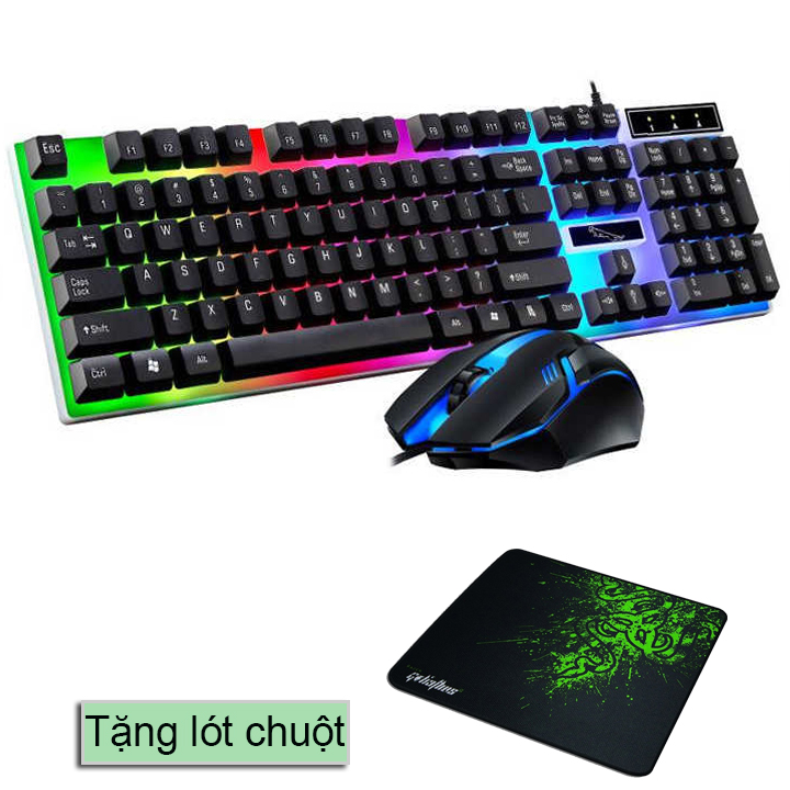 [Tặng lót chuột w3] Bộ bàn phím và chuột G21B chuyên Game Led 7 màu ( nền trắng phím đen - thay thế bộ bàn phím T11) Phím cao đẹp và chắc chắn
