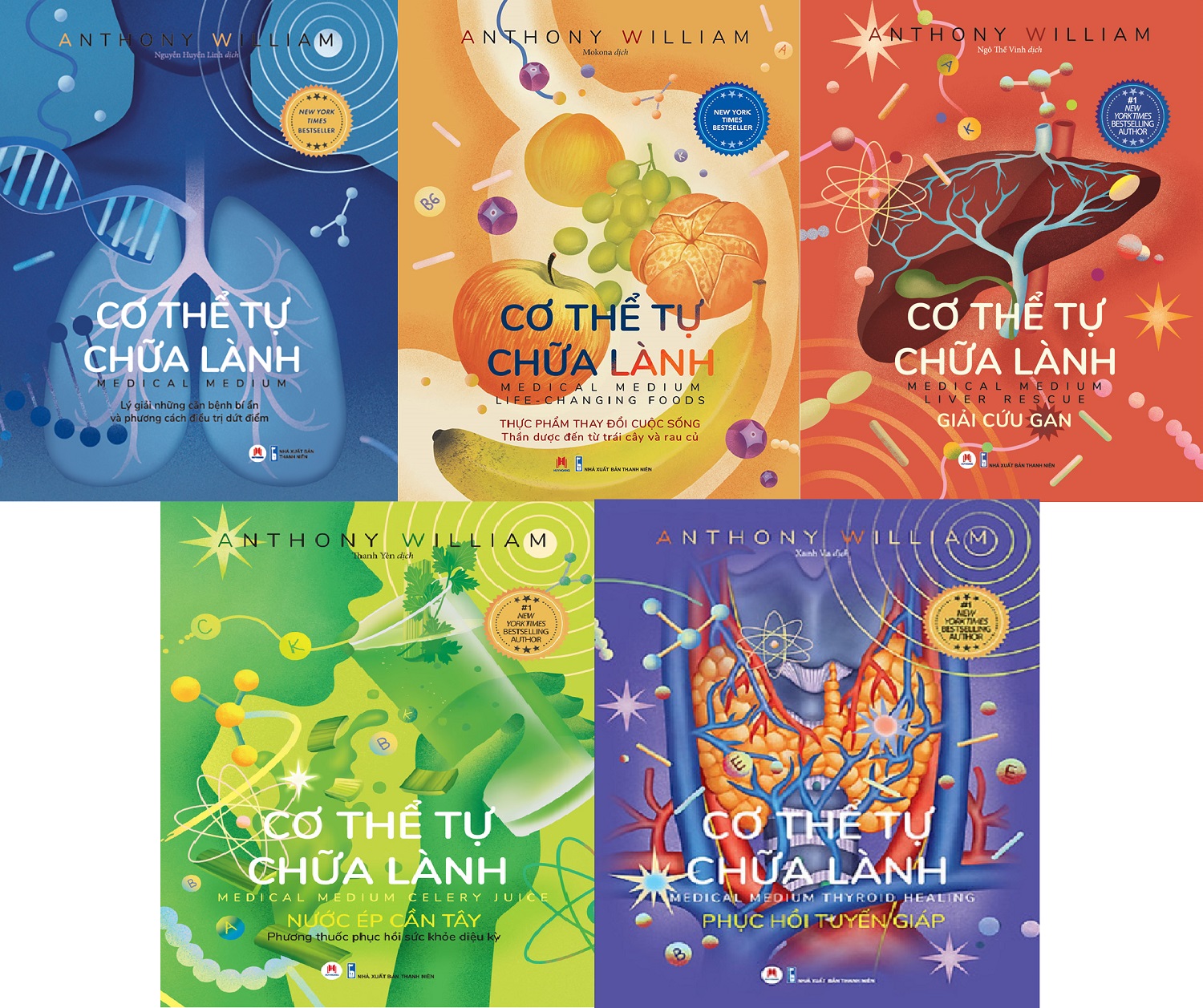 Nguyetlinhbook - Combo Sách 5 Cuốn Cơ Thể Tự Chữa Lành.