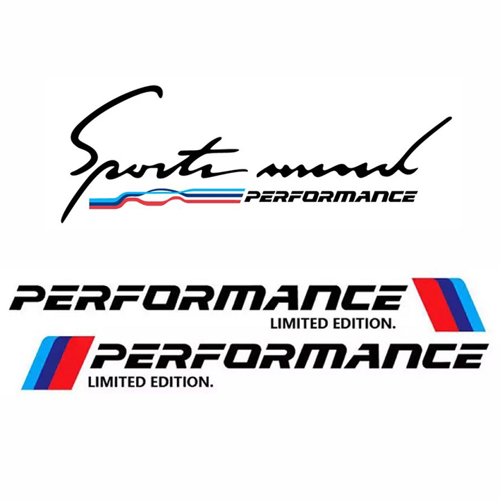 Combo 2 tem dán cửa + tem sport mind xe ô tô Performance 01