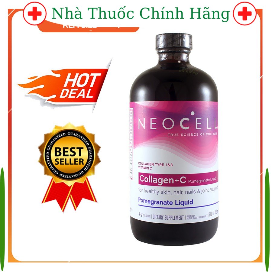 Nước uống collagen lựu Neocell Collagen + C Pomegranate Liquid 473ml