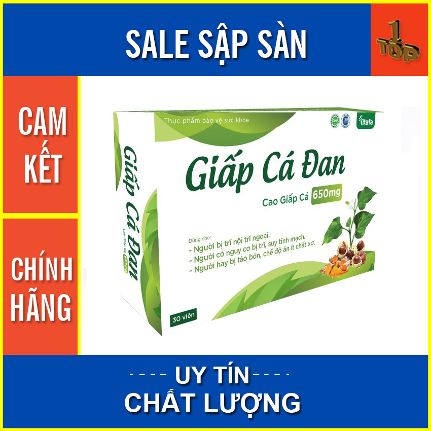 Giấp Cá Đan - Viên uống cho người bị trĩ  táo bón - Hộp 30 viên - Top1pharmacy