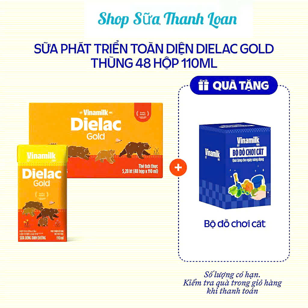 (Choose Gift + Earn Points Card) Box of 48 Dielac Gold Ready-Mixed Powdered Milk 110ml.