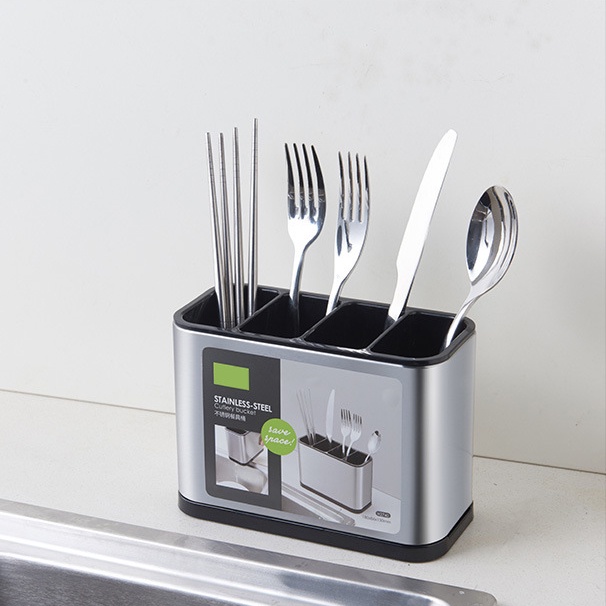Ống cắm đũa, thìa, muỗng, inox 304 cao cấp 4 ngăn sang trọng cho gian bếp