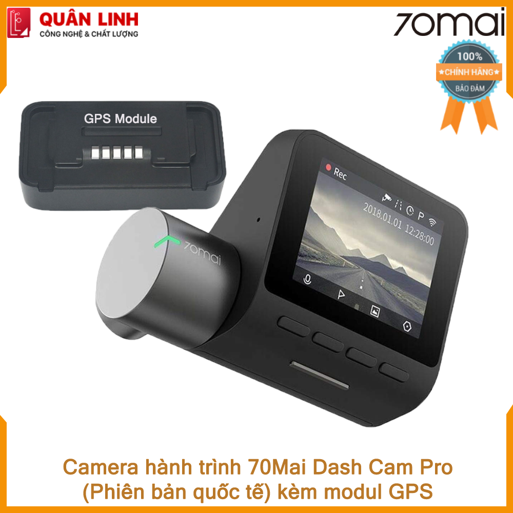 Camera hành trình 70mai Dash Camera Pro - phiên bản Quốc Tế kèm Modul GPS + thẻ nhớ