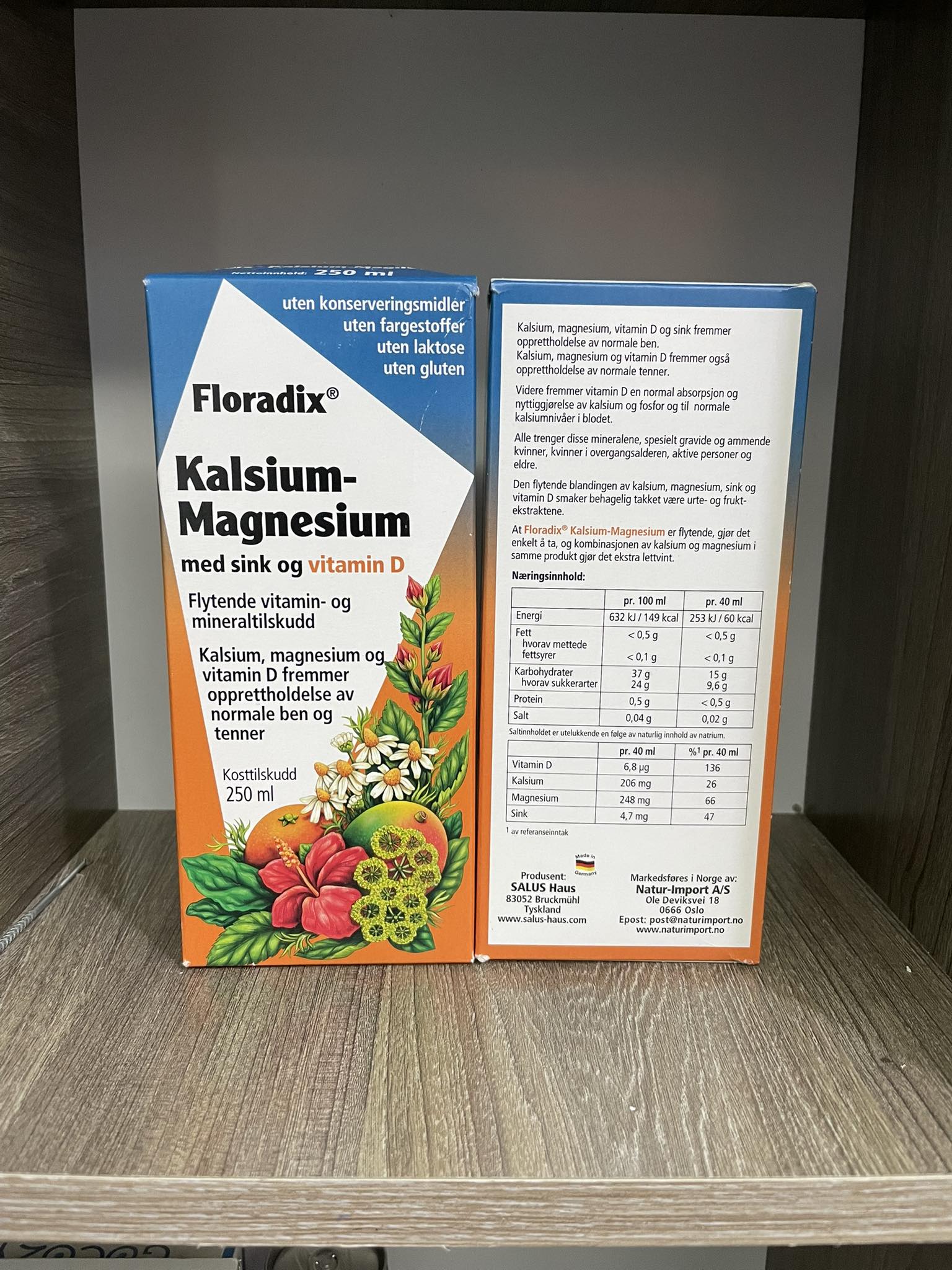 Nước trái cây Floradix Kalsi + Magne + D + kẽm - Chai 250 ml