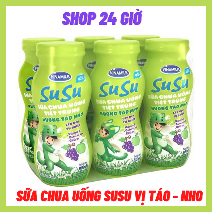 Sữa Chua Uống Susu 3 Hương Vị  Cam - Dâu - Táo Nho