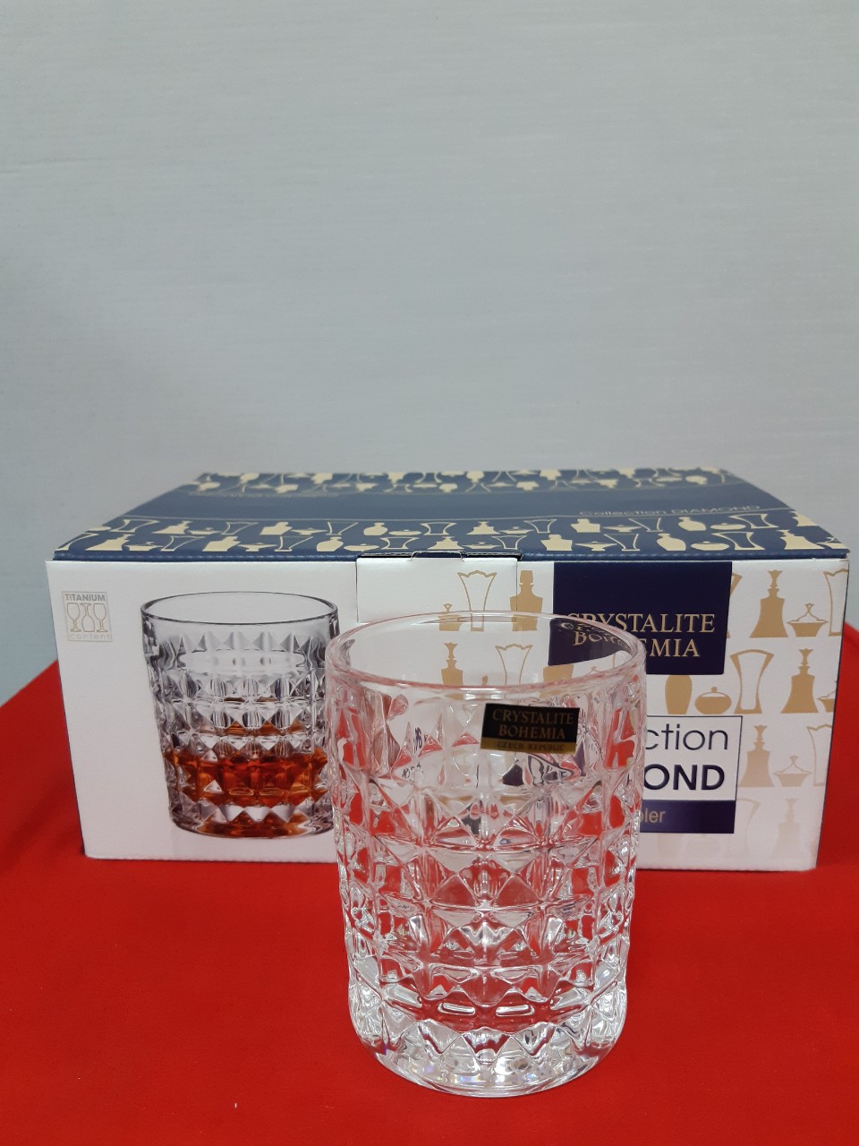 Bộ 6 cốc pha lê séc crystalite bohemia 230ml kim cương
