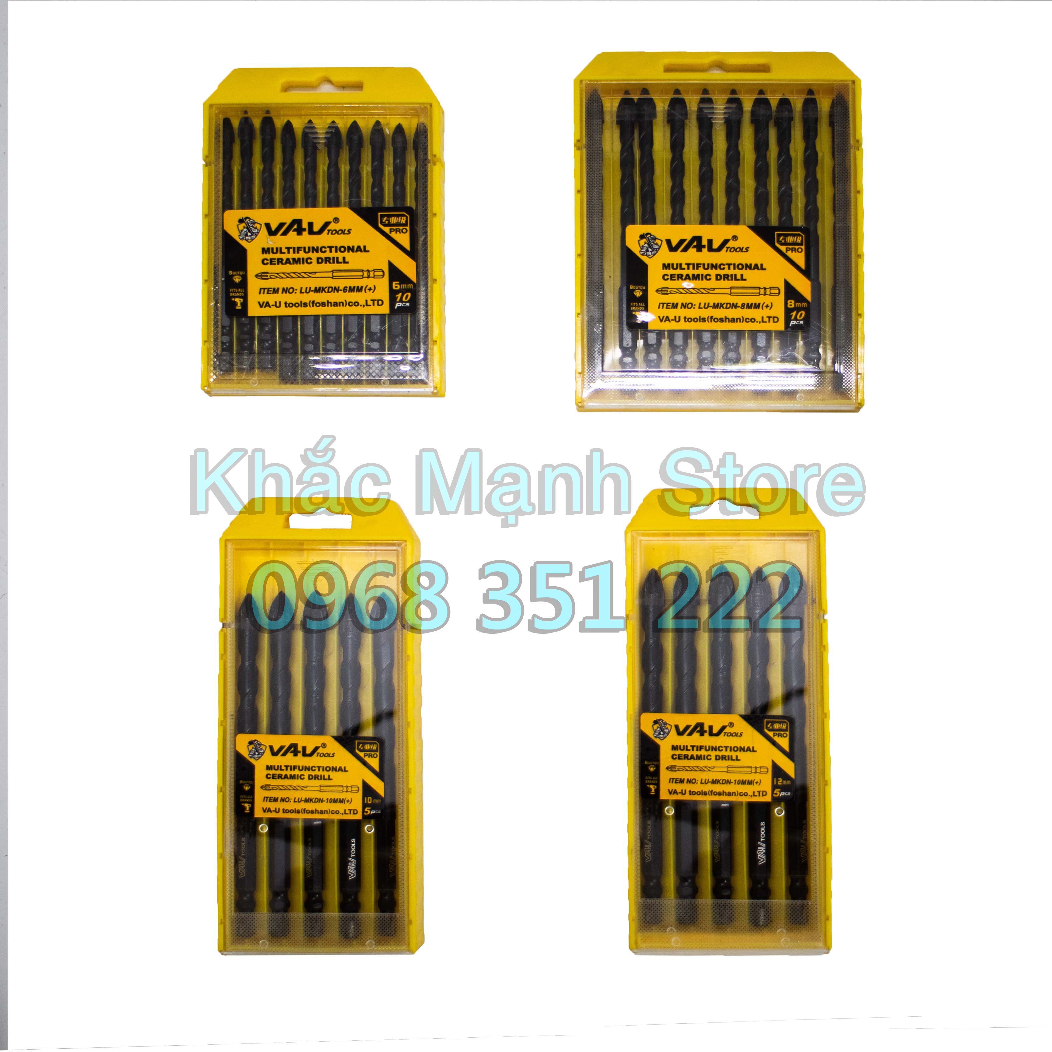 Mũi khoan đa năng chữ thập chân lục giác thép đen kích thước 6mm-8mm-10mm-12mm