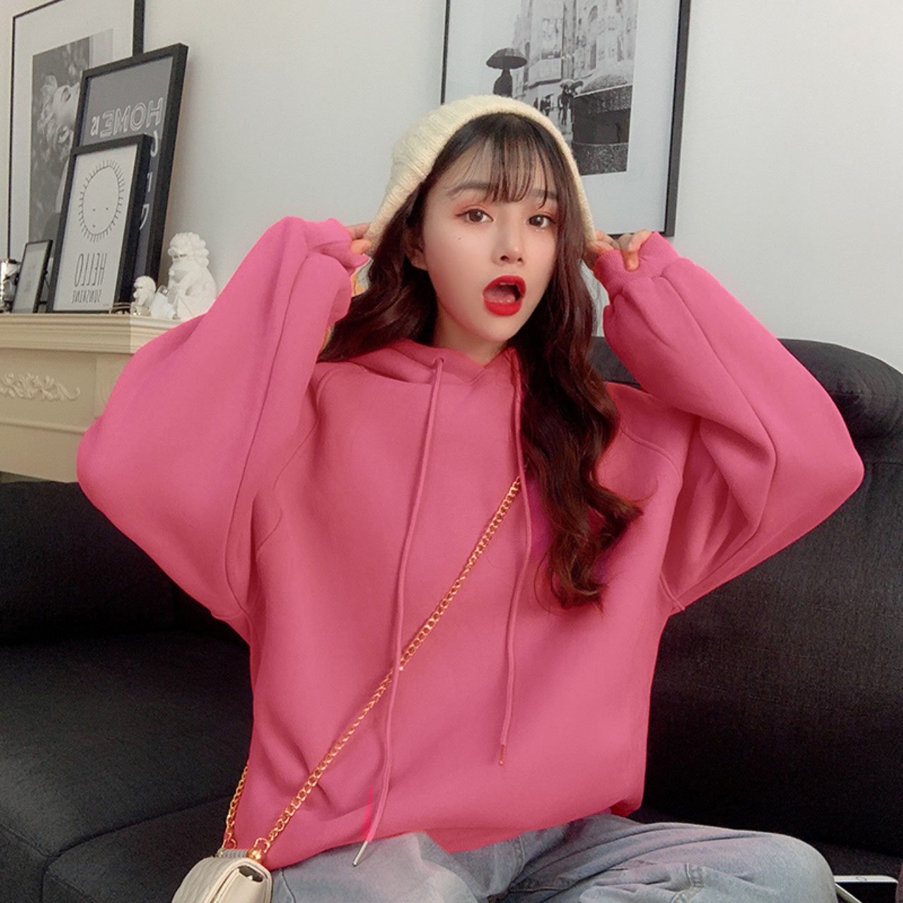 [HCM]ÁO KHOÁC HOODIE NAM NỮ MÀU HỒNG TAI NHÍ SIÊU CÁ TÍNH KIỂU DÁNG NĂNG ĐỘNG ĐƯỜNG MAY TỈ MỈ CHUẨN HÀNG SHOP THỎ TÂY SHOP94 BD17